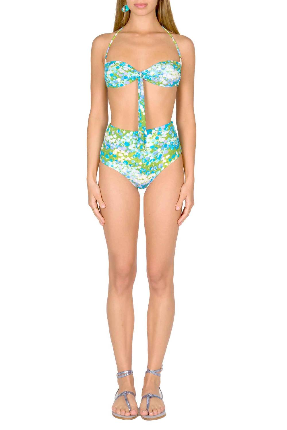 Luisa Beccaria Bikini Fascia E Slip A Vita Alta Turchese Monet