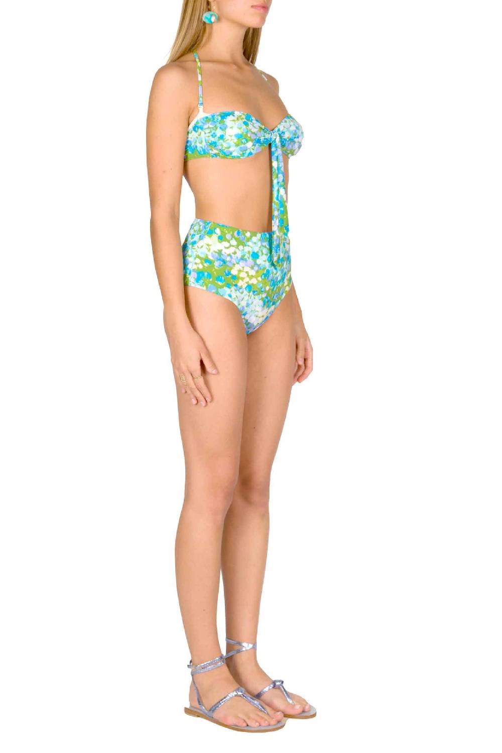 Luisa Beccaria Bikini Fascia E Slip A Vita Alta Turchese Monet