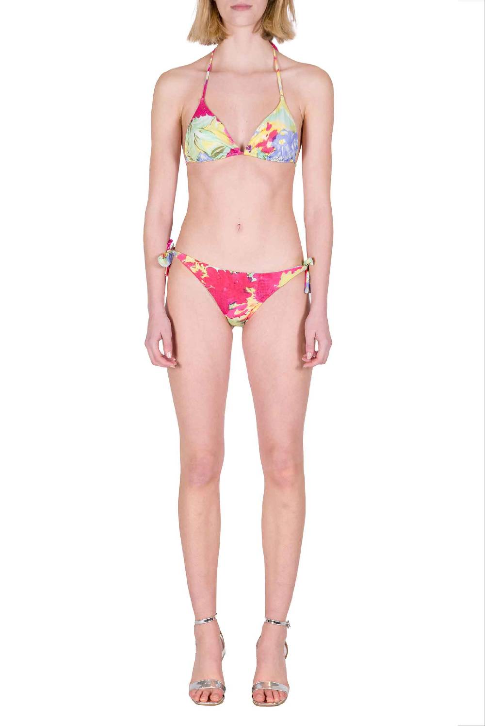 Luisa Beccaria Bikini Triangolo E Slip A Fiori Astratti