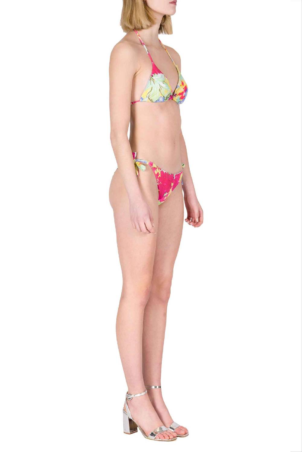 Luisa Beccaria Bikini Triangolo E Slip A Fiori Astratti