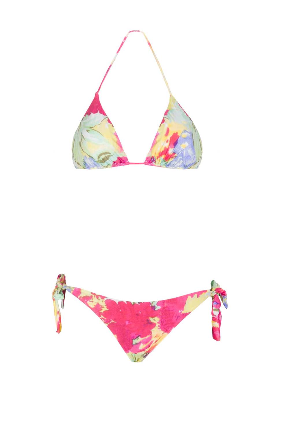 Luisa Beccaria Bikini Triangolo E Slip A Fiori Astratti
