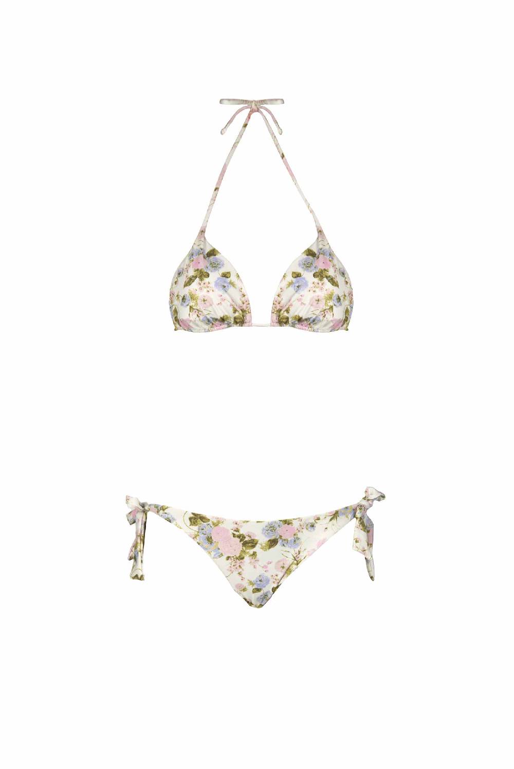 Luisa Beccaria Bikini Triangolo E Slip Rose Sbocciate Double Face