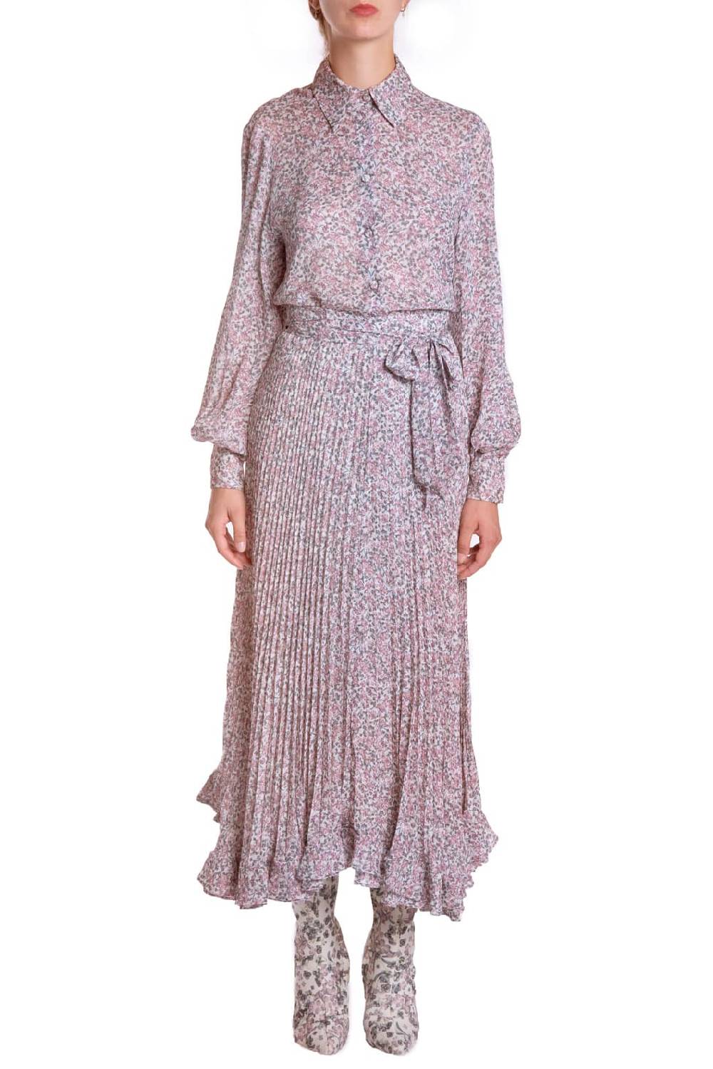 Luisa Beccaria Blusa In Georgette Stampata Con Piccoli Fiori