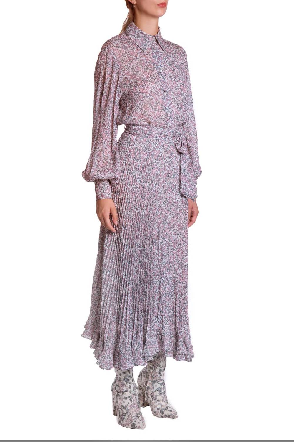 Luisa Beccaria Blusa In Georgette Stampata Con Piccoli Fiori