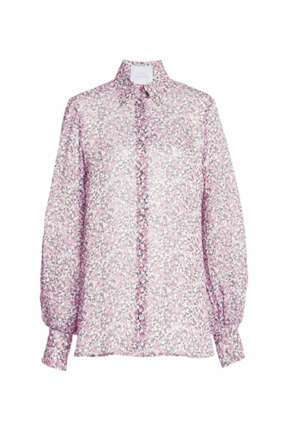 Luisa Beccaria Blusa in georgette stampata con piccoli fiori