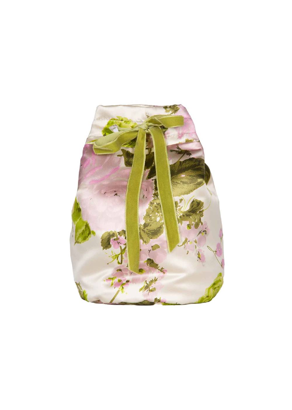 Luisa Beccaria Borsa a secchiello in seta con rose in fiore