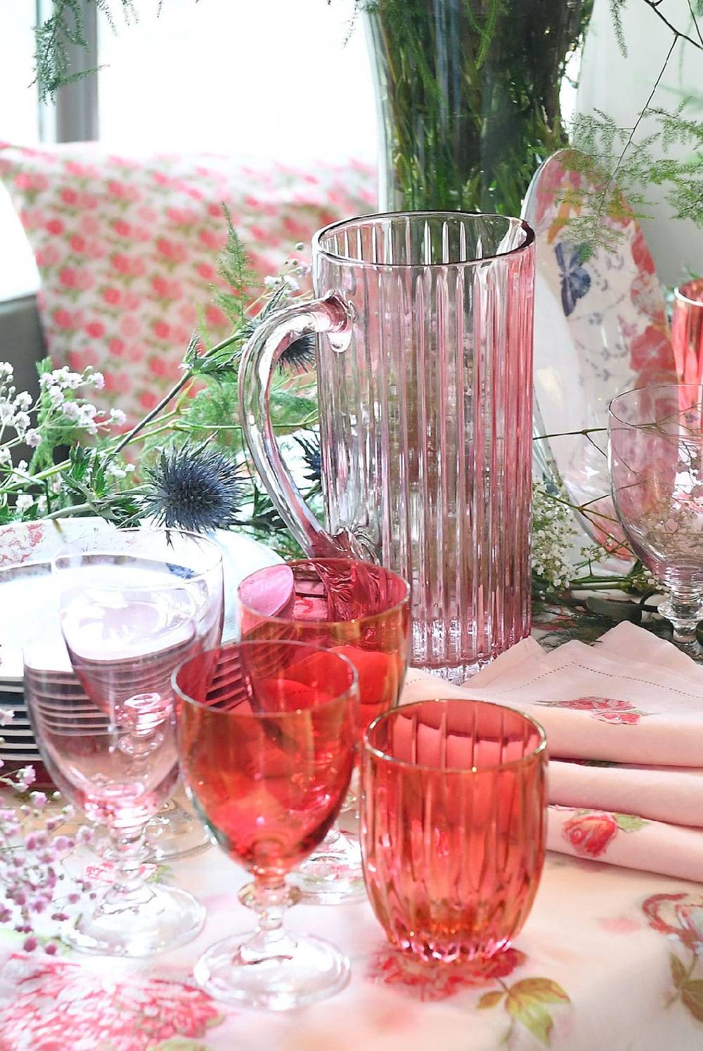 Luisa Beccaria Brocca Rigata Rosa Prestige In Vetro