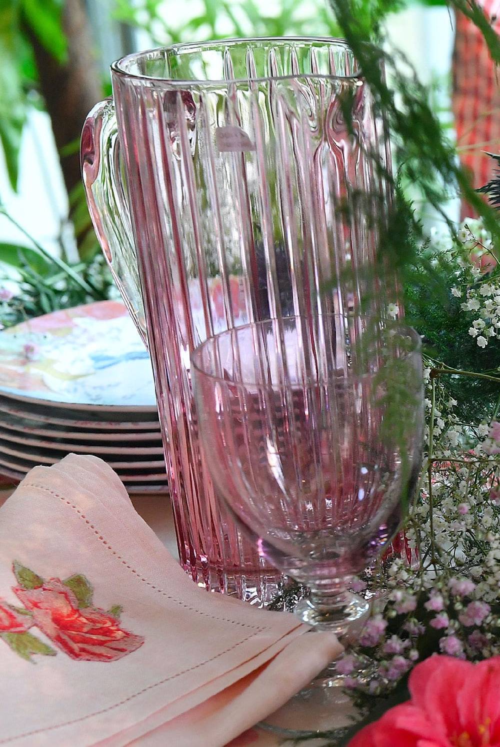 Luisa Beccaria Brocca Rigata Rosa Prestige In Vetro