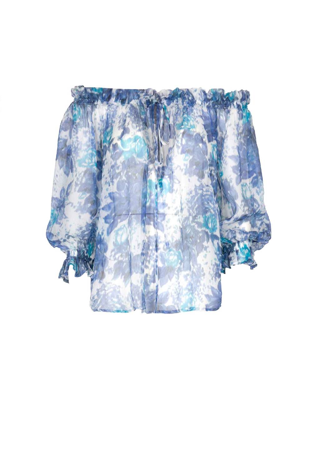 Luisa Beccaria Camicetta Capri in seta con spalle scoperte