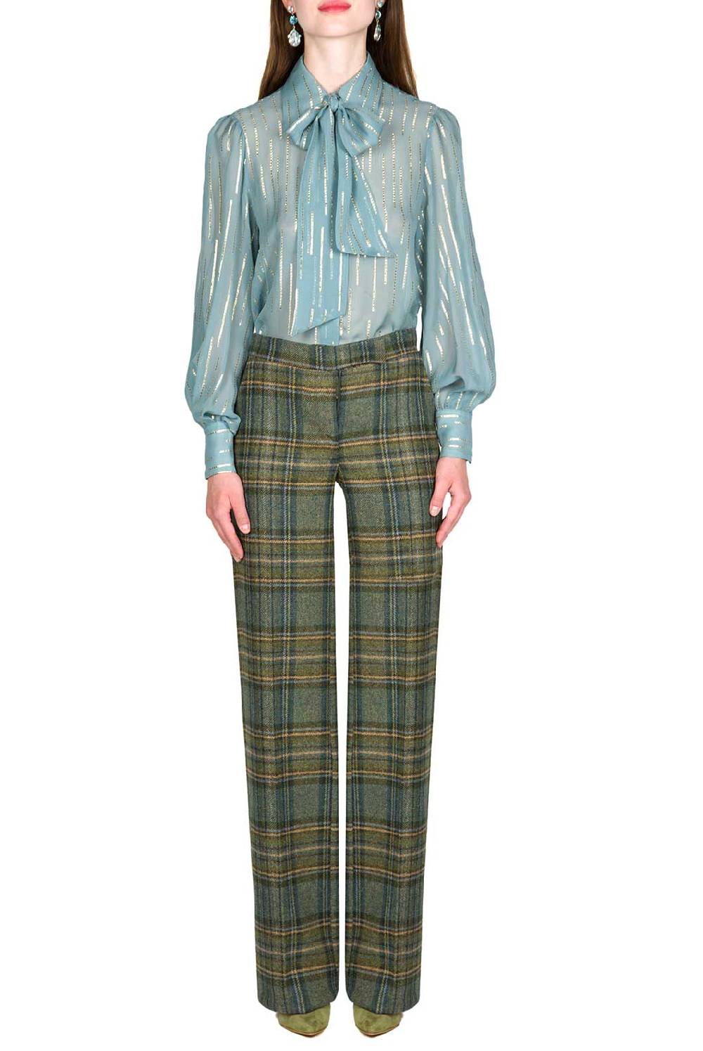 Luisa Beccaria Camicetta Con Fiocco In Chiffon Di Misto Seta