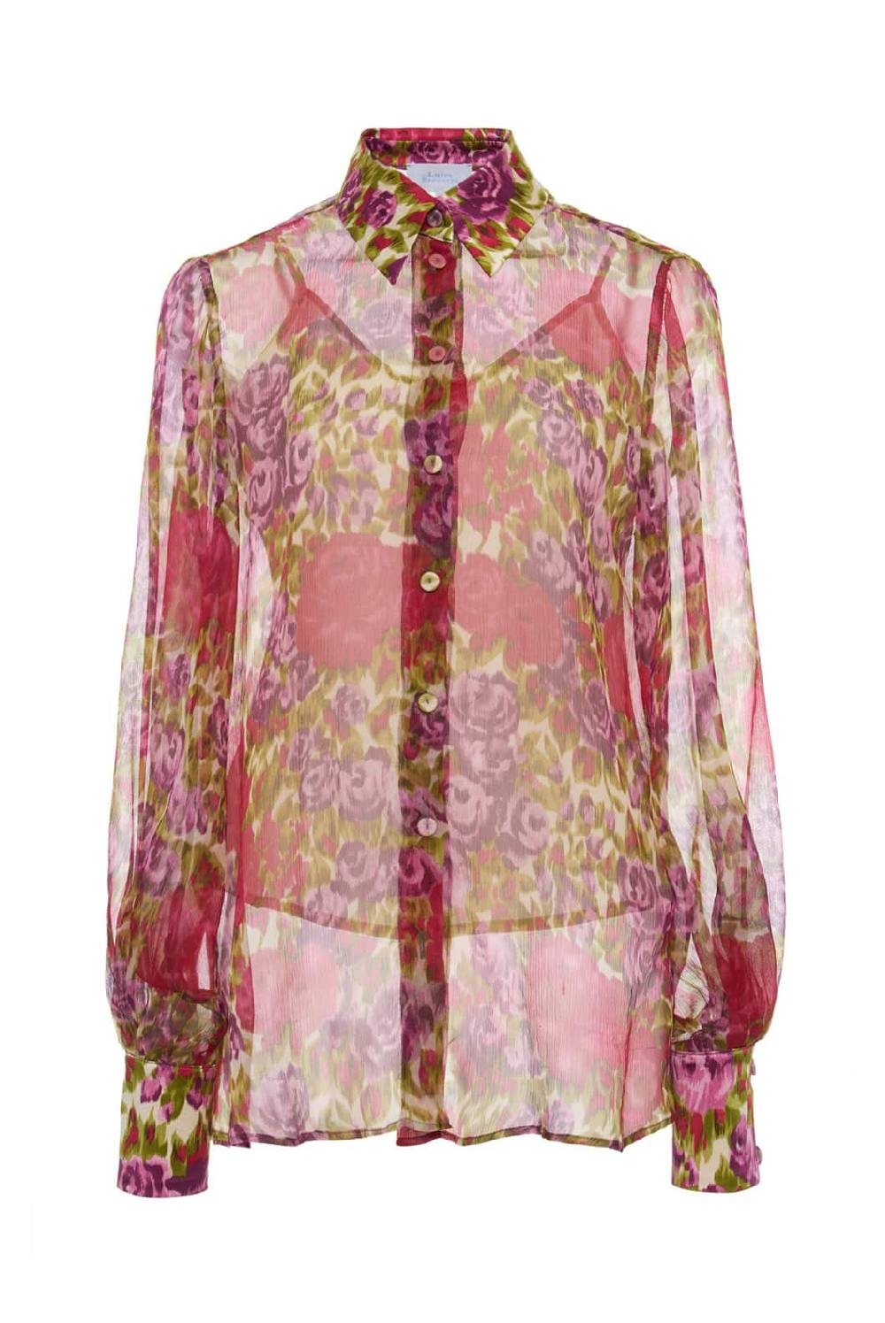 Luisa Beccaria Camicetta in chiffon di seta floreale