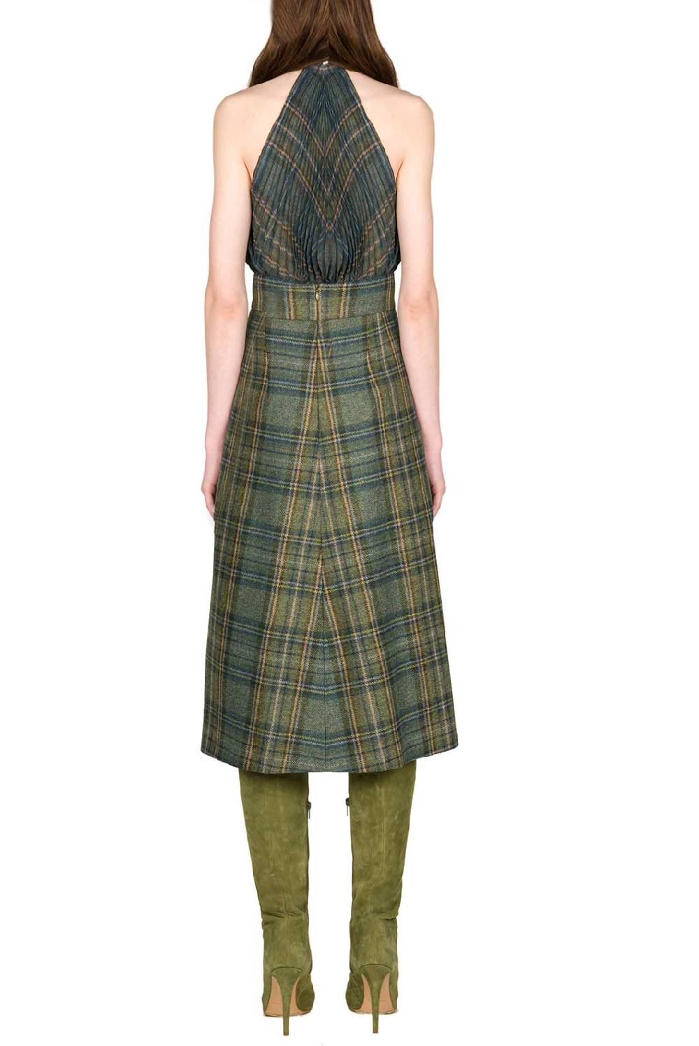 Luisa Beccaria Camicetta In Chiffon Di Seta Scozzese Con Fiocco