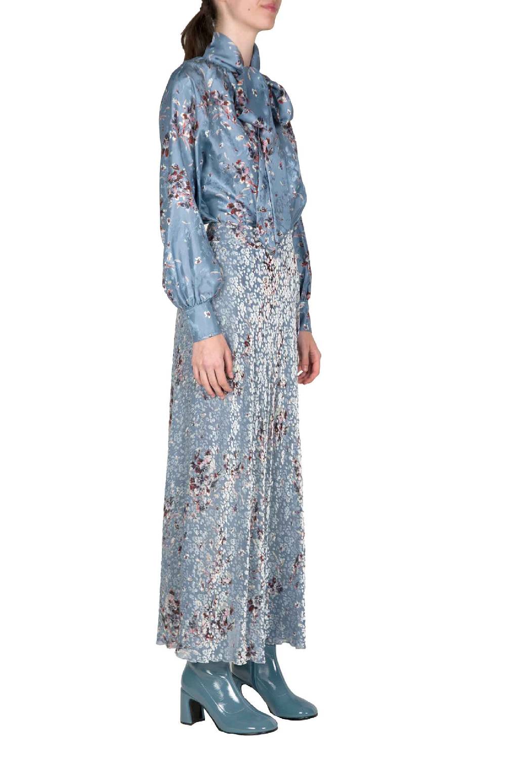 Luisa Beccaria Camicia Flower Storm Con Dettaglio Fiocco