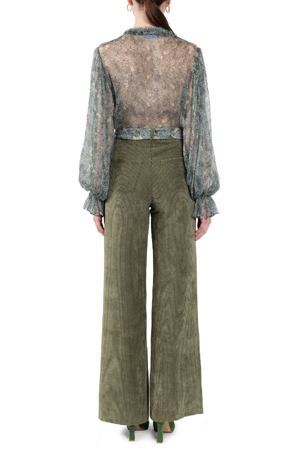 Luisa Beccaria Camicia In Chiffon Con Stampa Micro Fiori