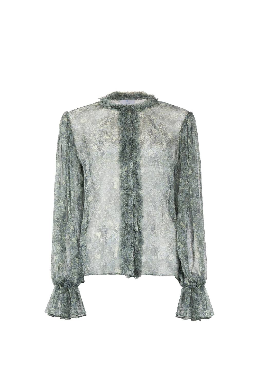 Luisa Beccaria Camicia in chiffon con stampa micro fiori