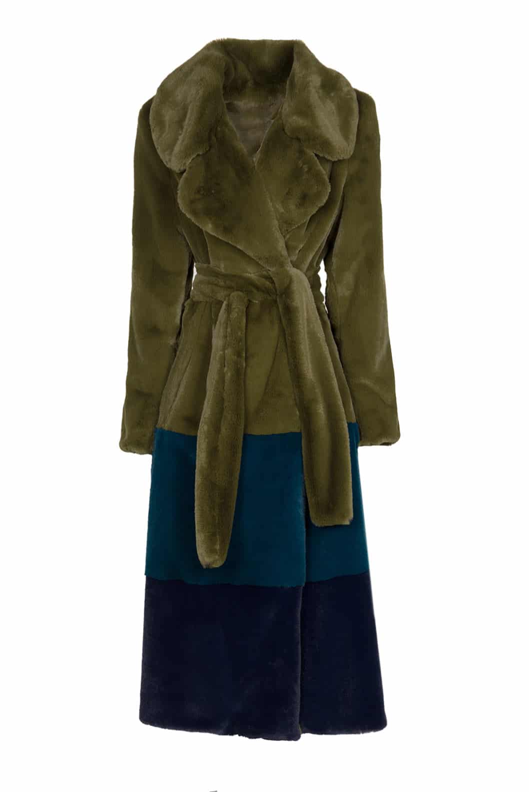 Luisa Beccaria Cappotto in pelliccia sintetica colorblock