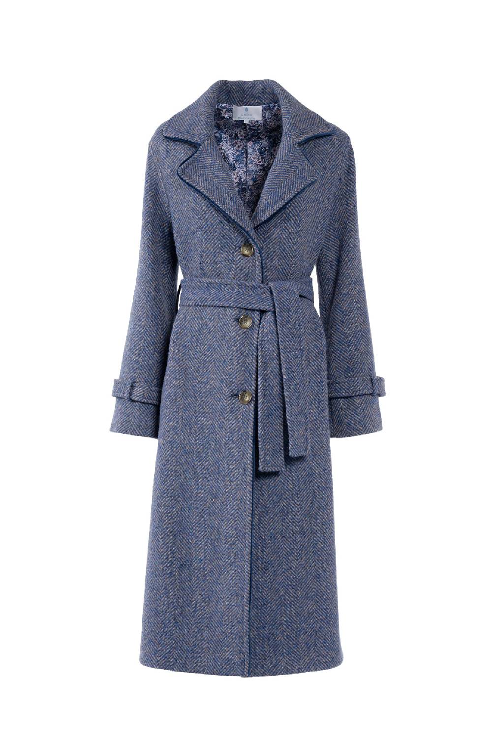 Luisa Beccaria Cappotto lungo in tweed a spina di pesce Luisa Beccaria Cappotto lungo in tweed a spina di pesce