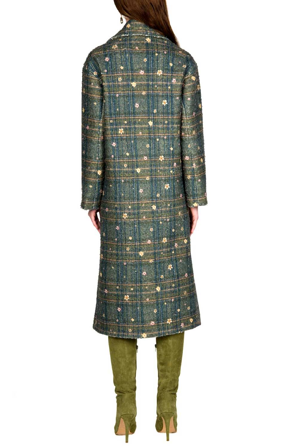 Luisa Beccaria Cappotto Scozzese Doppiopetto Stampato