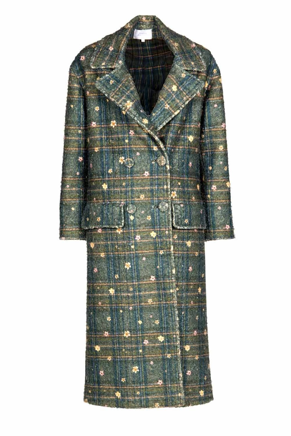 Luisa Beccaria Cappotto scozzese doppiopetto stampato