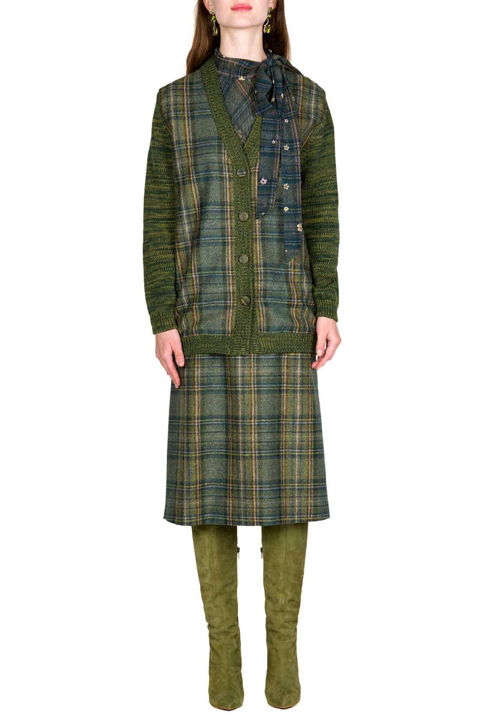 Luisa Beccaria Cardigan Erica Con Pannelli A Quadri