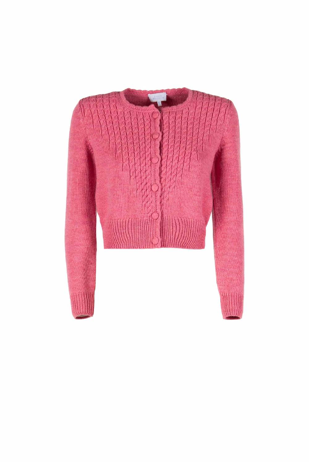 Luisa Beccaria Cardigan in maglia a trecce con bottoni