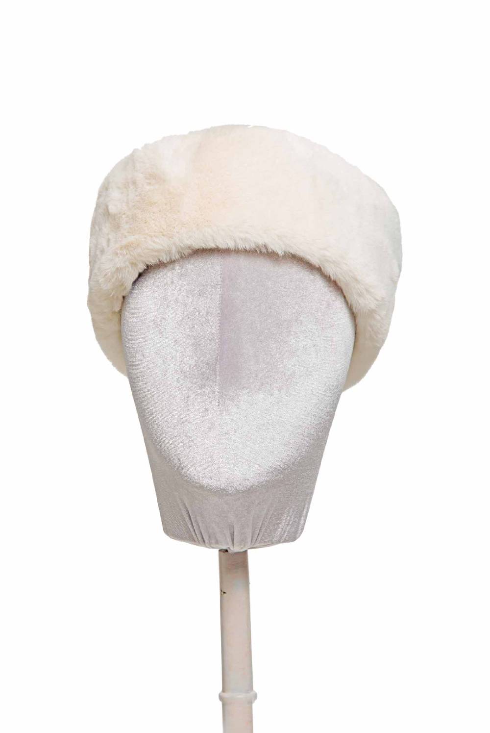 Luisa Beccaria Cerchietto in pelliccia sintetica bianca