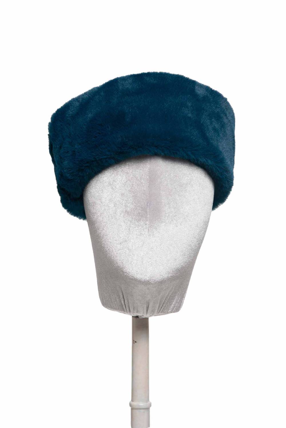 Luisa Beccaria Cerchietto in pelliccia sintetica blu