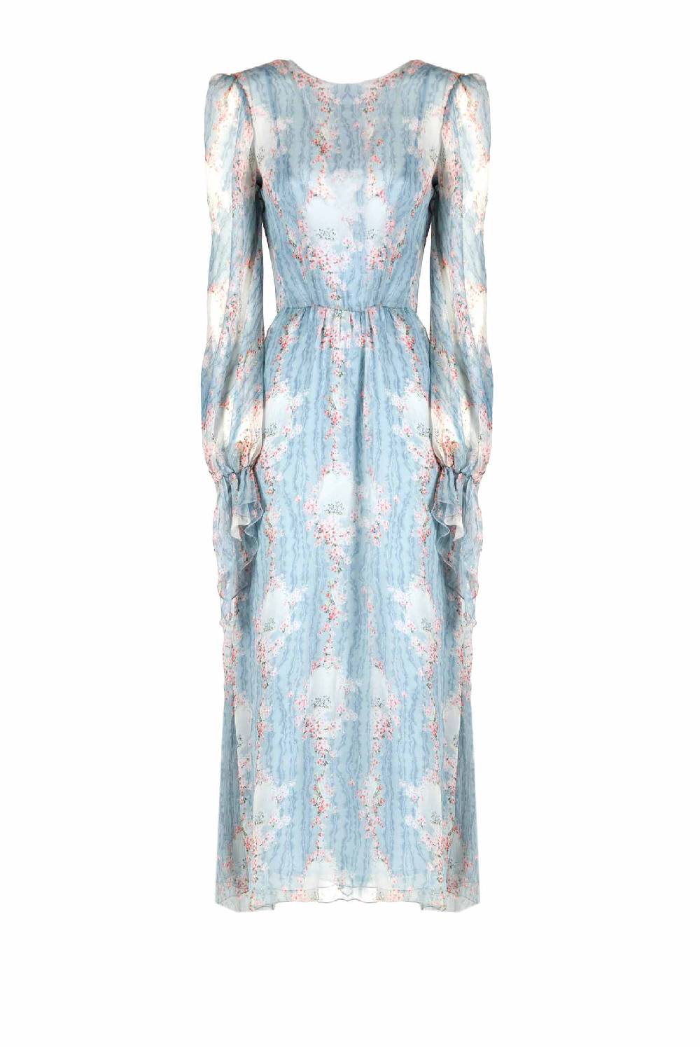 Luisa Beccaria Cerchio Di Rose Abito In Chiffon Con Fascia