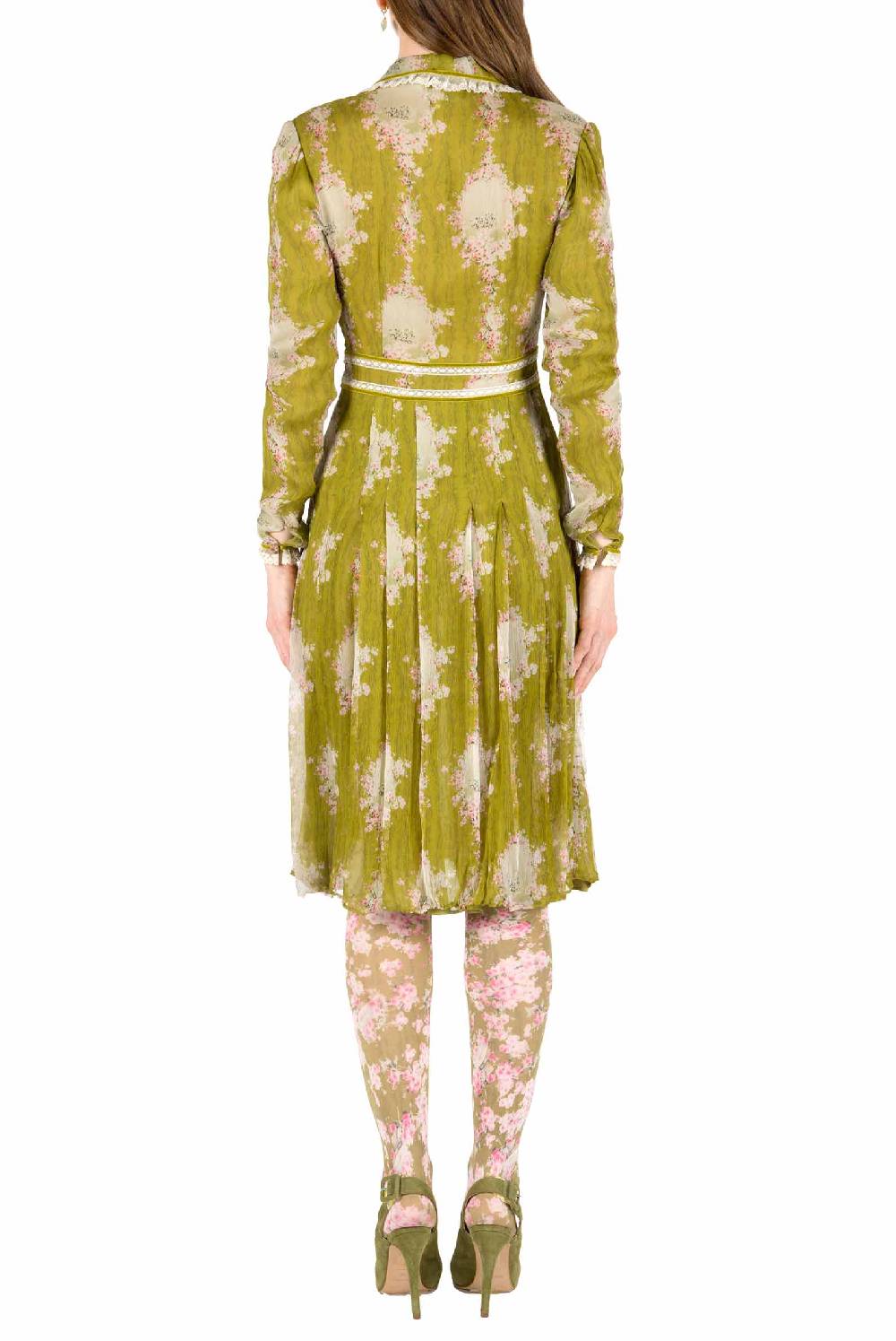 Luisa Beccaria Cerchio Di Rose Abito In Chiffon Girocollo