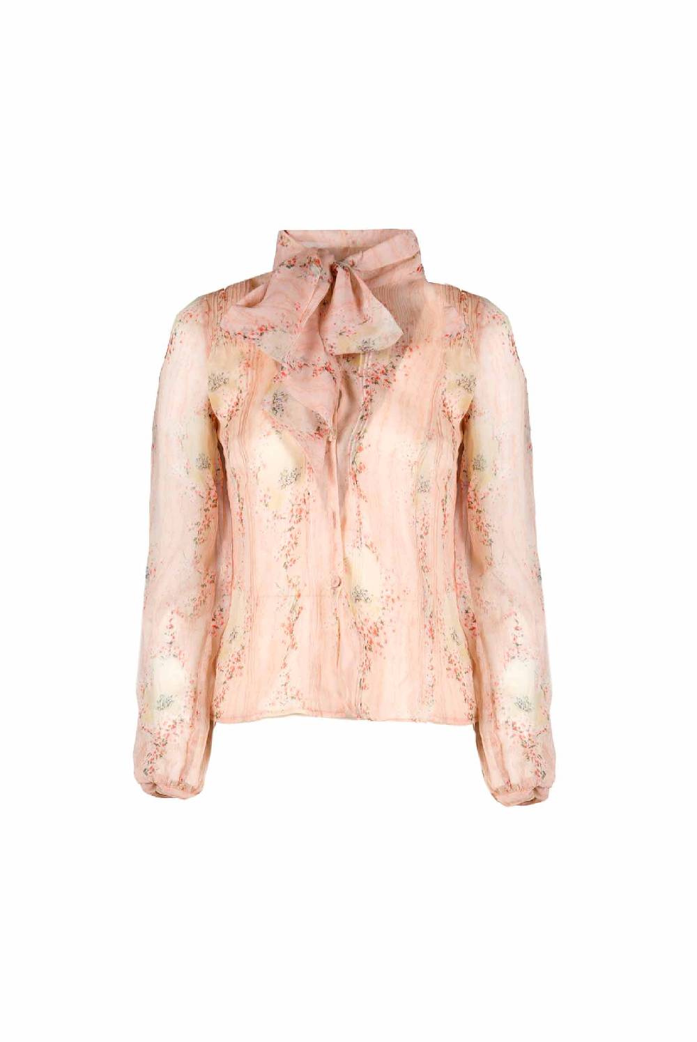 Luisa Beccaria Cerchio In Chiffon Di Rose Camicia Con Fiocco