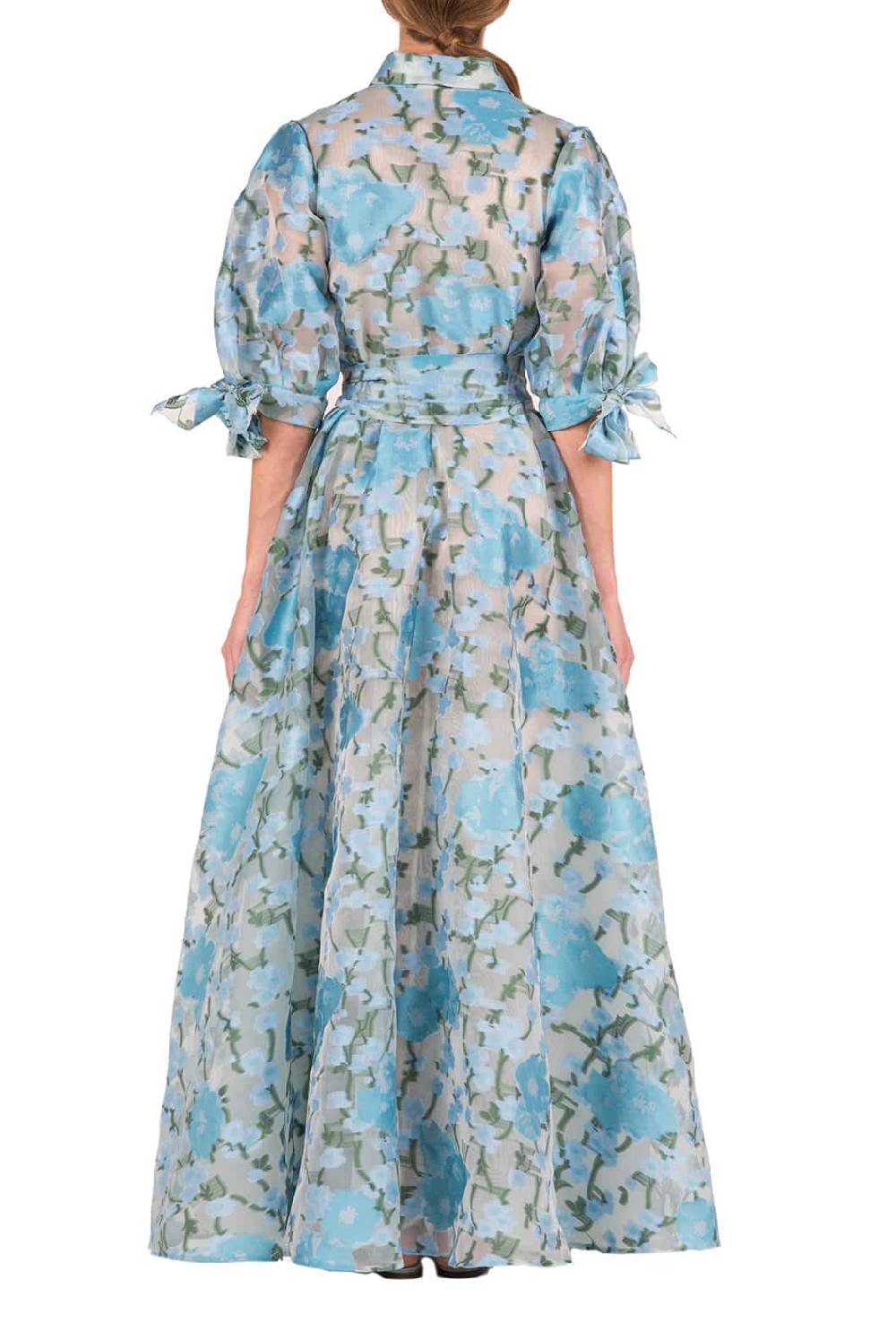 Luisa Beccaria Chemisier In Organza Con Riempimento Floreale