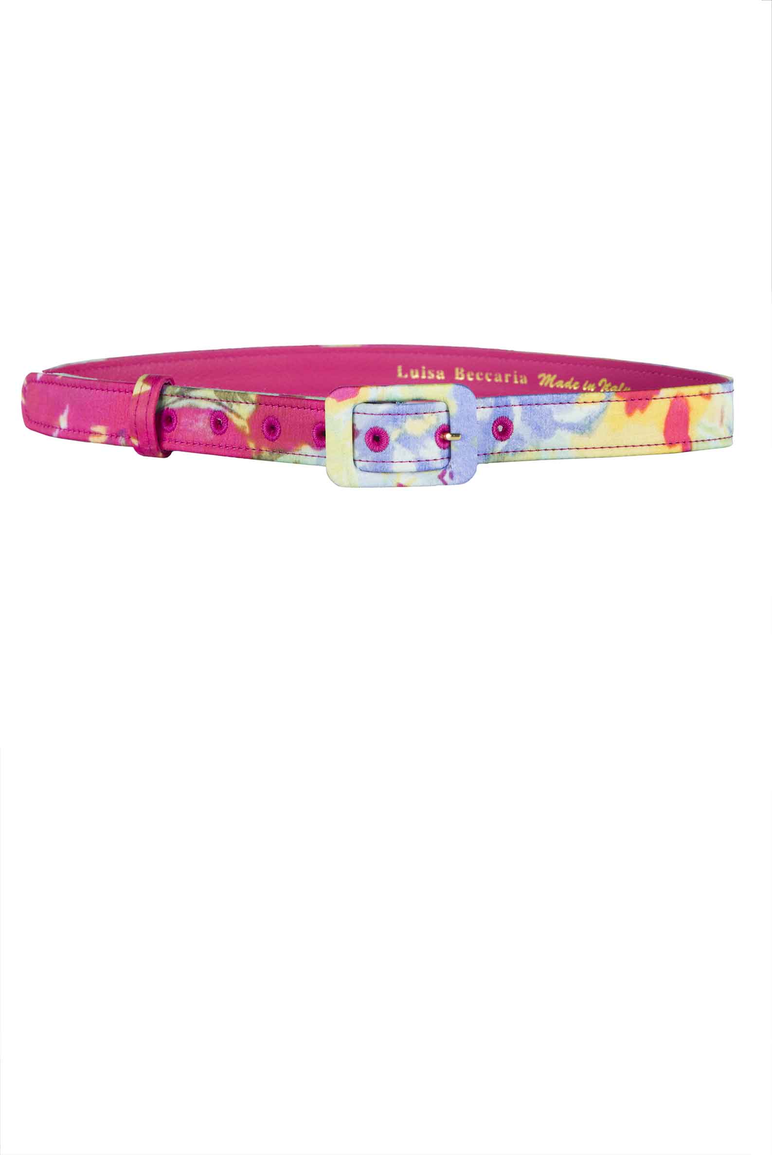 Luisa Beccaria Cintura in cotone stampato con fiori astratti