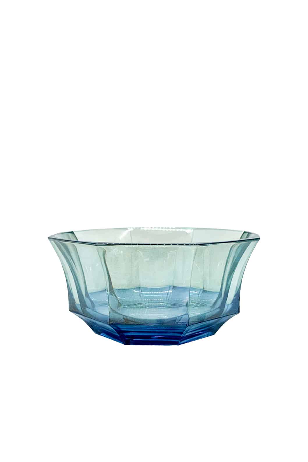 Luisa Beccaria Ciotola Da Dessert In Cristallo Sfaccettato Con Sfumatura Dal Blu Al Verde
