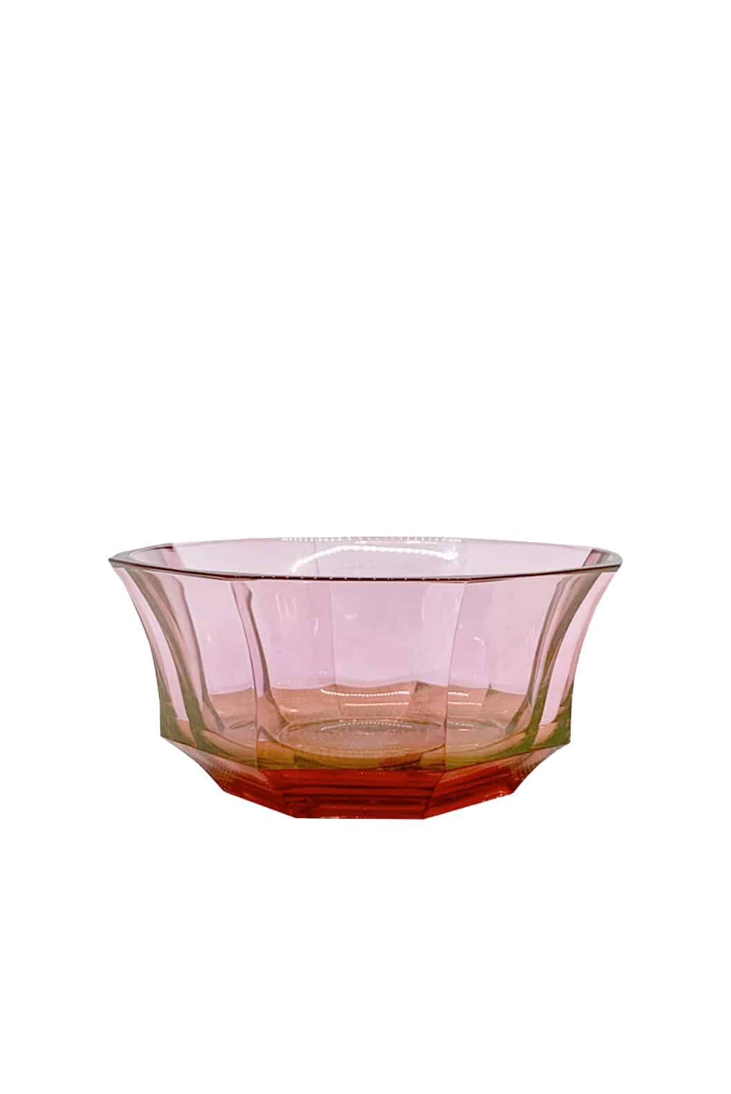 Luisa Beccaria Ciotola Da Dessert In Cristallo Sfaccettato Dal Rosso Al Rosa