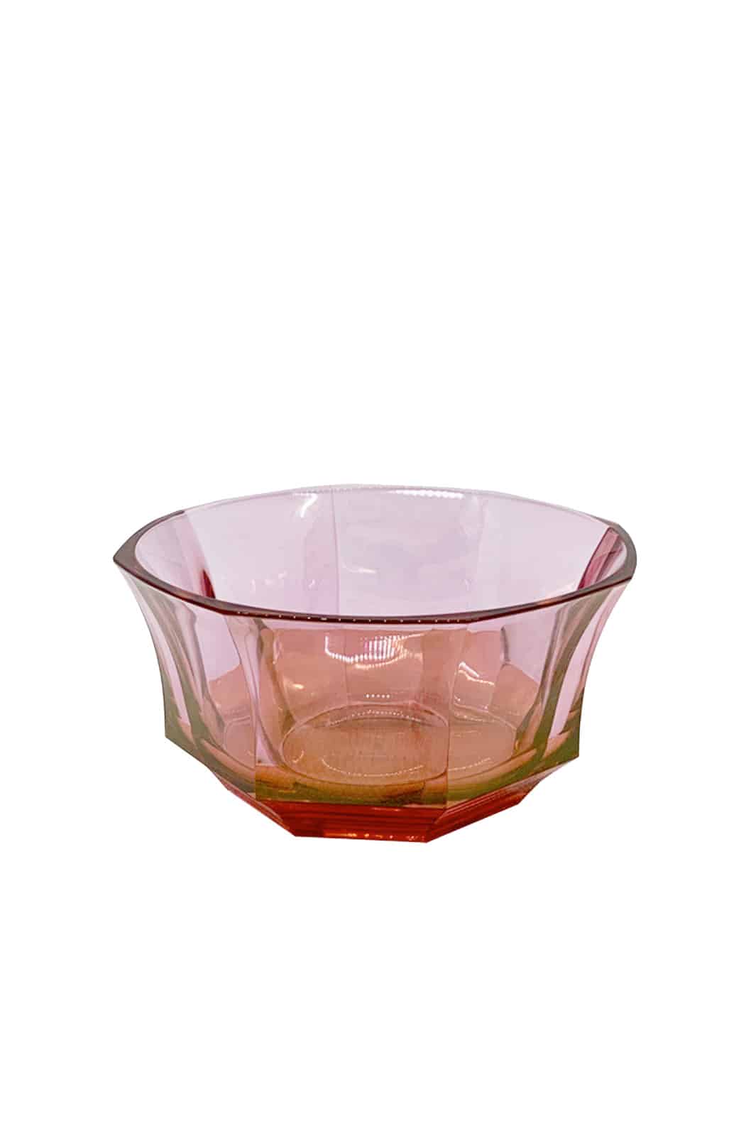 Luisa Beccaria Ciotola da dessert in cristallo sfaccettato dal rosso al rosa