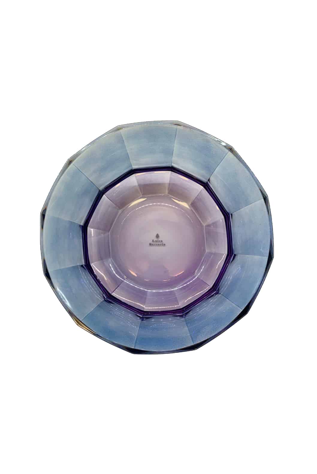 Luisa Beccaria Ciotola Da Dessert In Cristallo Sfaccettato Dal Viola Al Blu