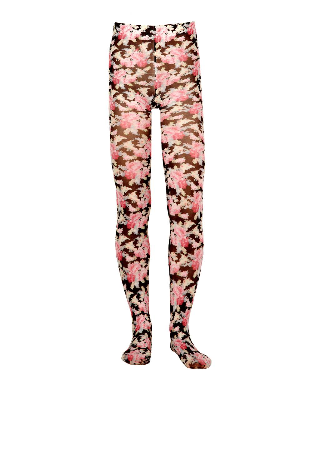 Luisa Beccaria Collant lycra giardino floreale nero