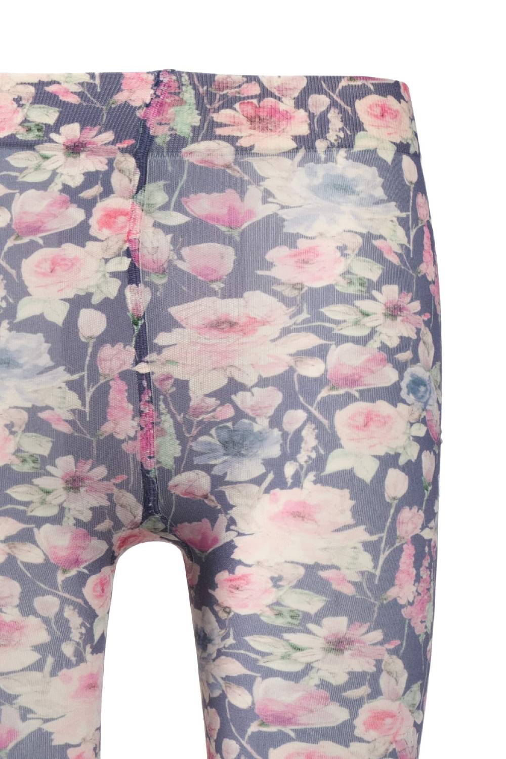 Luisa Beccaria Collant Stampati Con Rosa Selvatica Blu