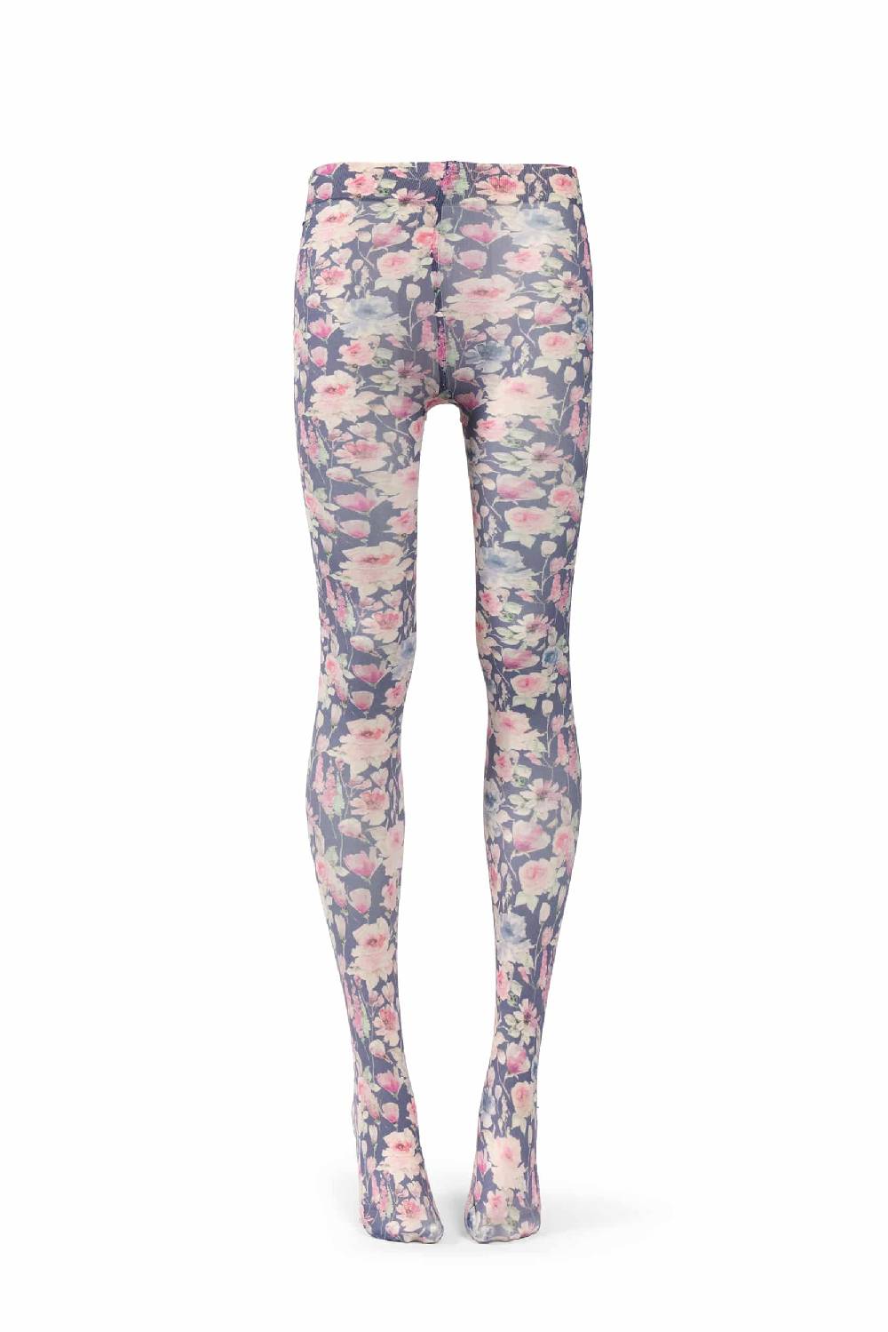 Luisa Beccaria Collant stampati con rosa selvatica blu