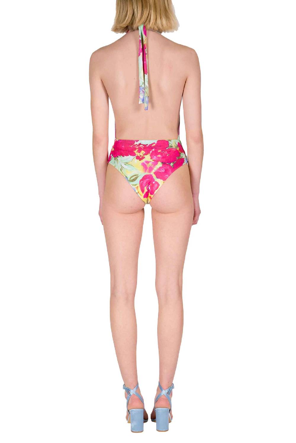 Luisa Beccaria Costume Da Bagno Intero Con Scollo A V In Fiori Astratti