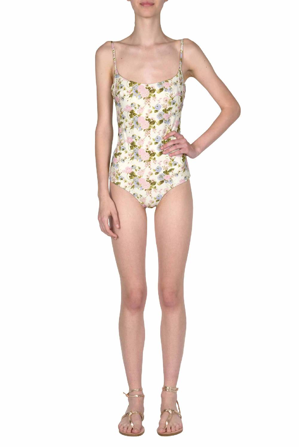 Luisa Beccaria Costume Intero Blooming Roses Double Face