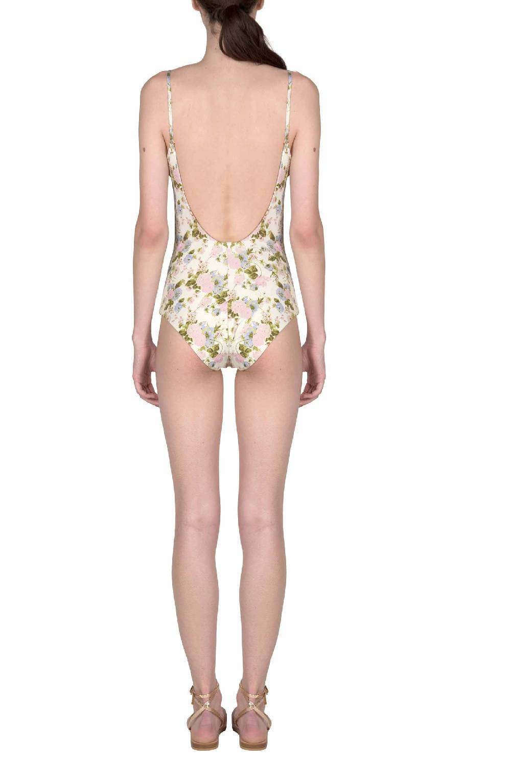 Luisa Beccaria Costume Intero Blooming Roses Double Face