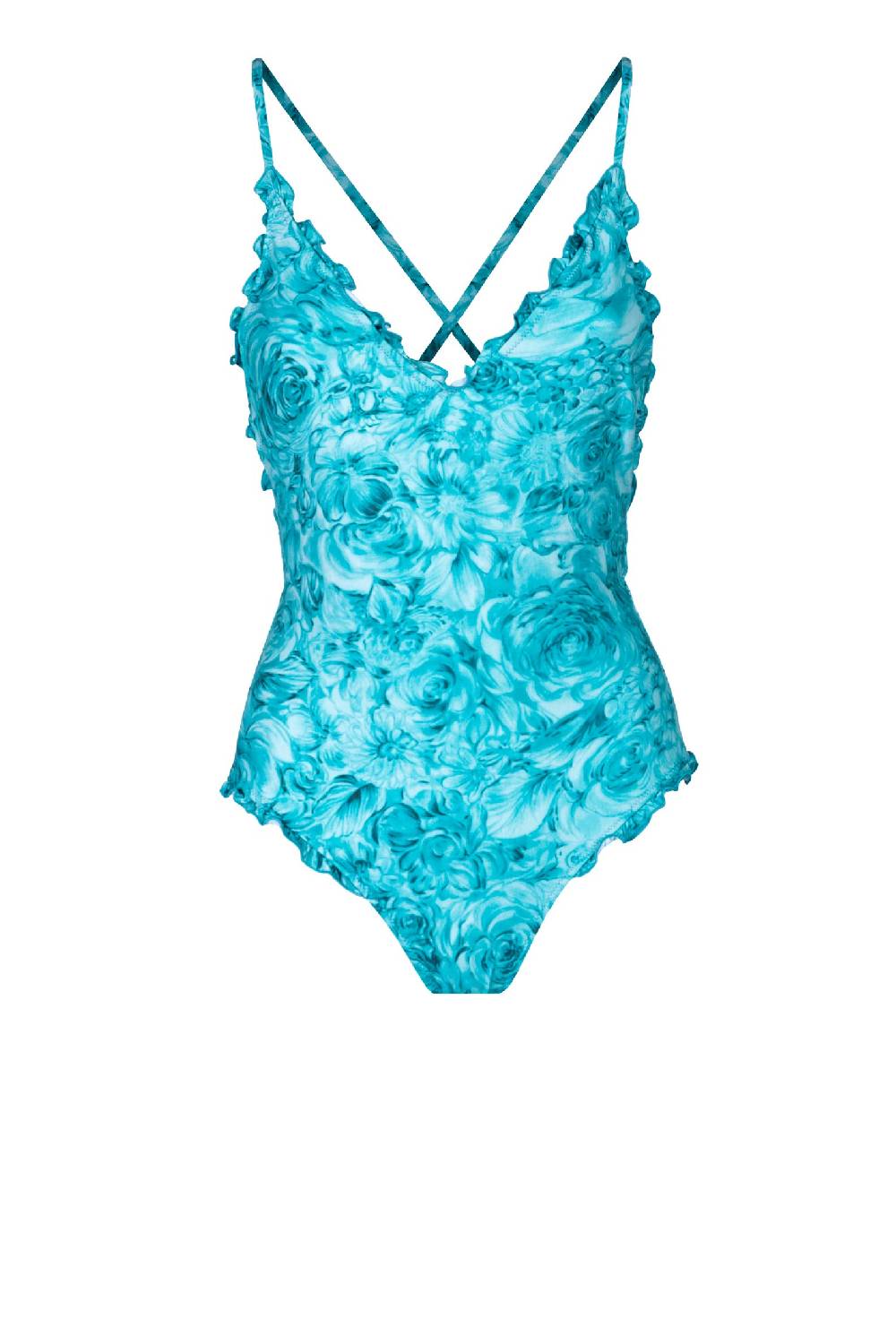 Luisa Beccaria Costume intero scollo a V Rose Turchese