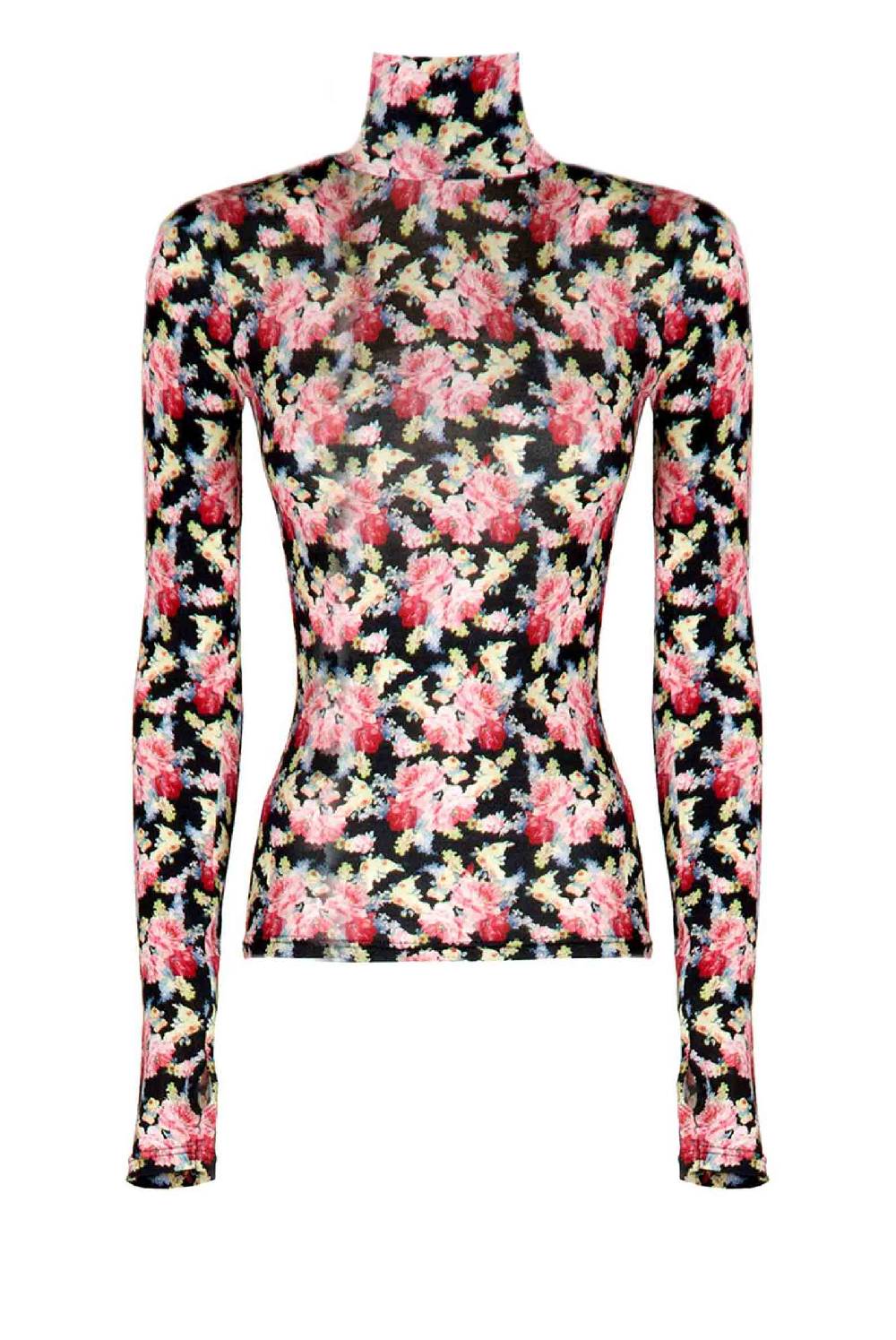 Luisa Beccaria Dolcevita in jersey di lana floreale nero