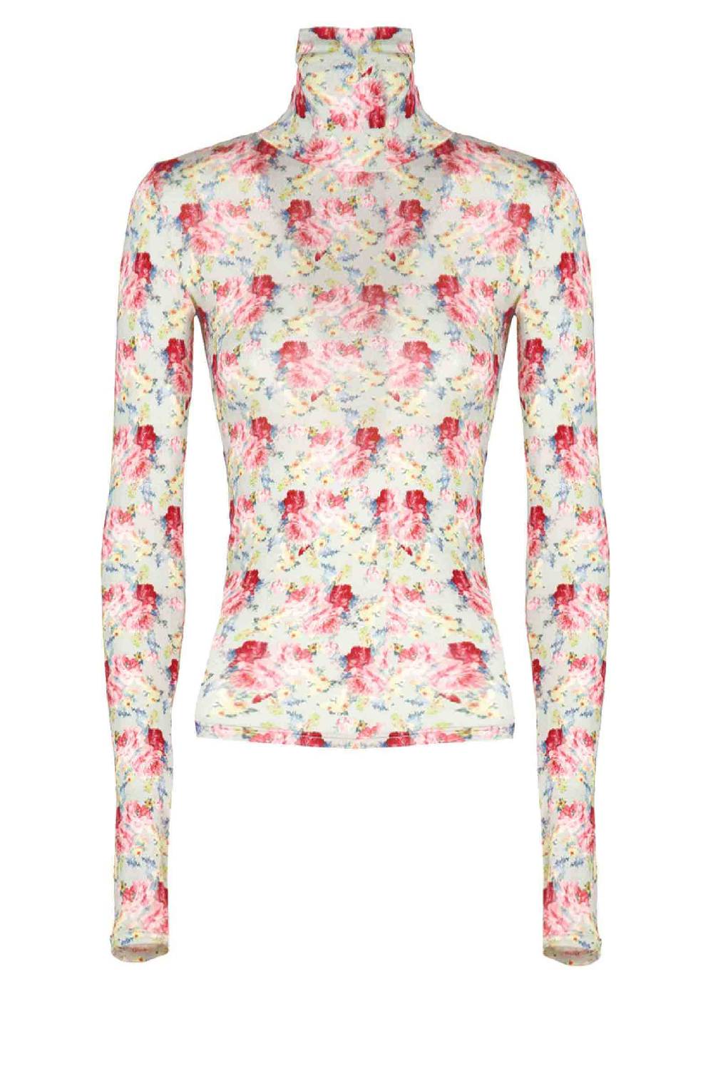 Luisa Beccaria Dolcevita in jersey di lana floreale verde