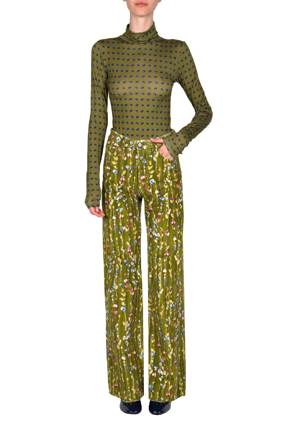 Luisa Beccaria Dolcevita In Jersey Verde Vintage Buds