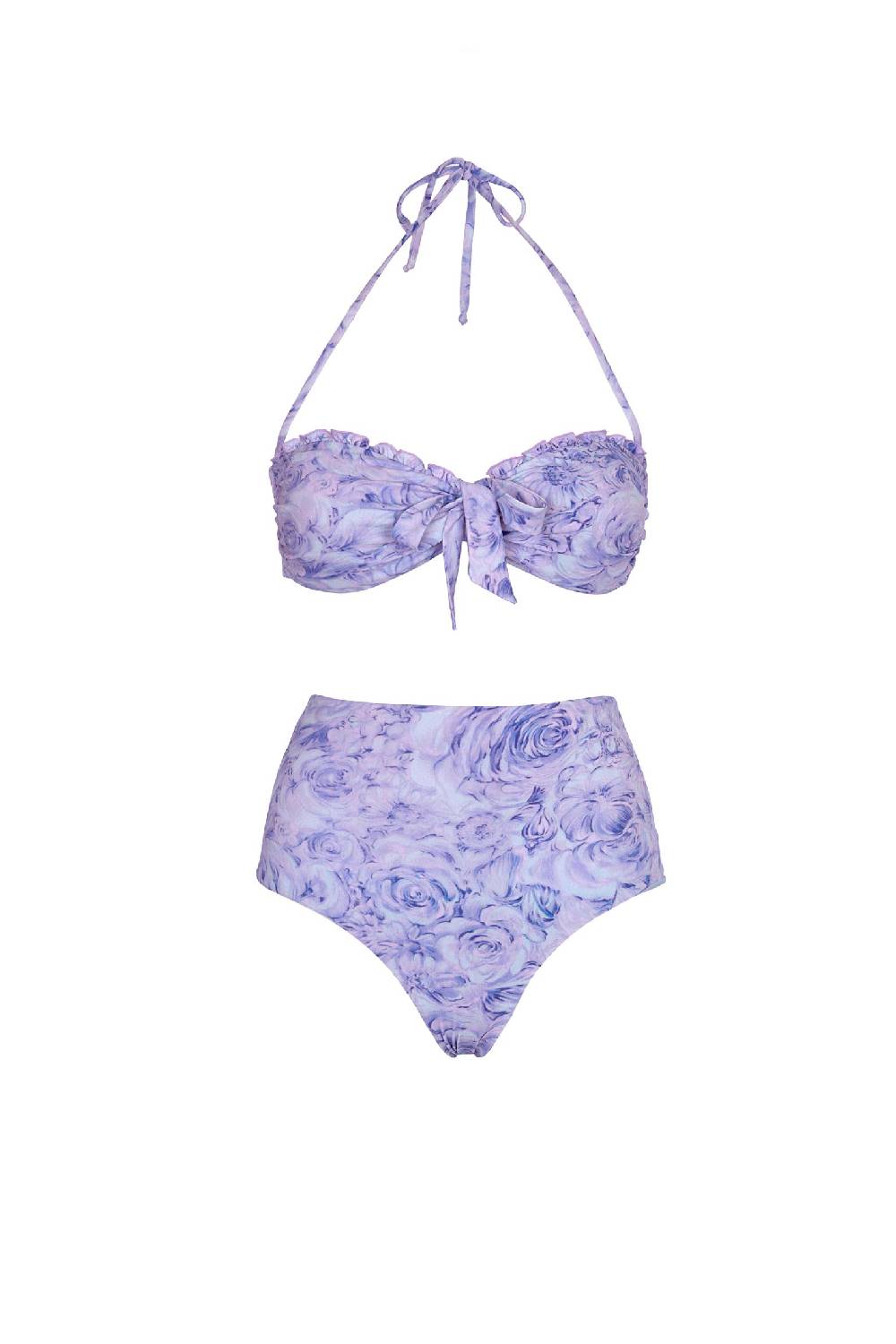 Luisa Beccaria Fascia E Vita Alta Slip Bikini Lilla Rose