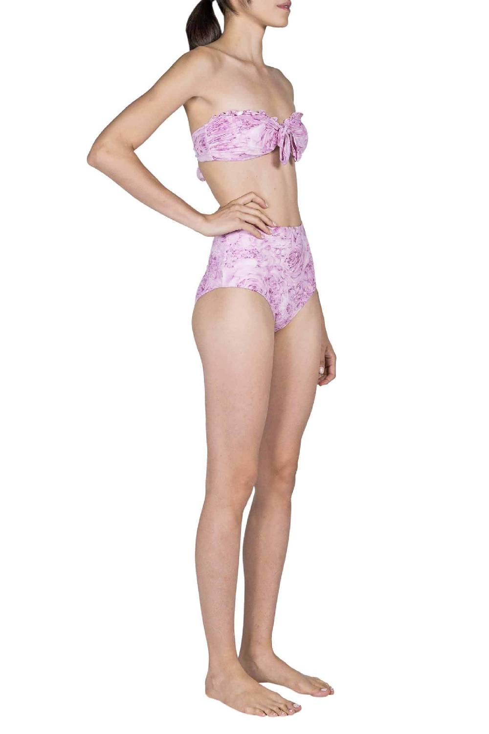 Luisa Beccaria Fascia E Vita Alta Slip Bikini Rose Rosa