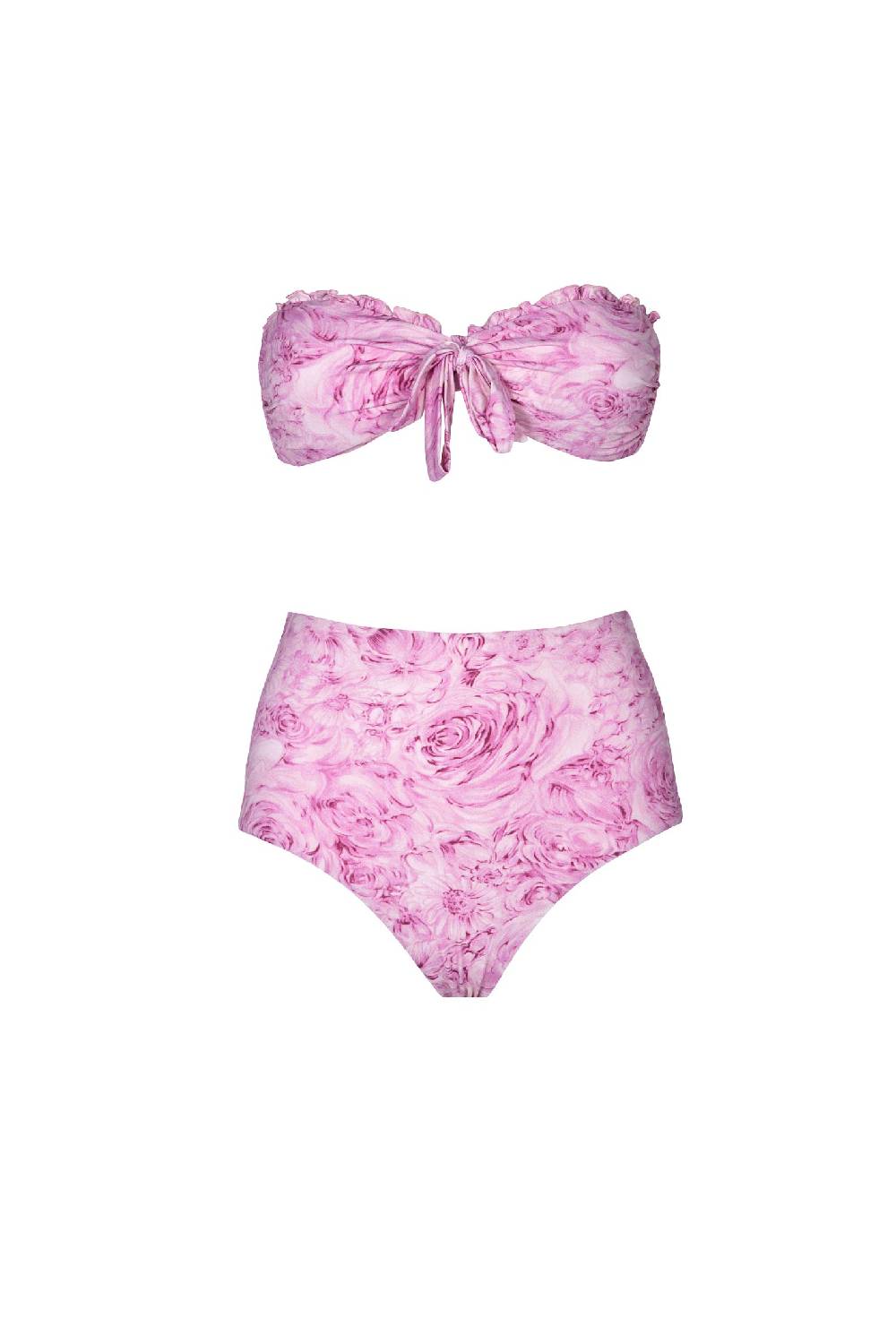 Luisa Beccaria Fascia E Vita Alta Slip Bikini Rose Rosa