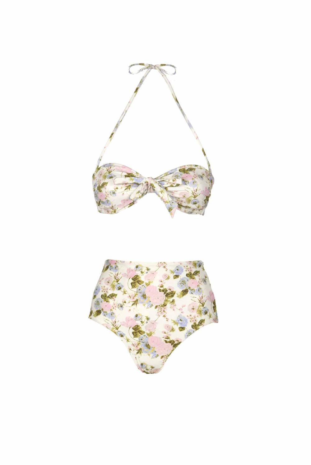 Luisa Beccaria Fascia E Vita Alta Sottoveste In Fiore Rose Double Face